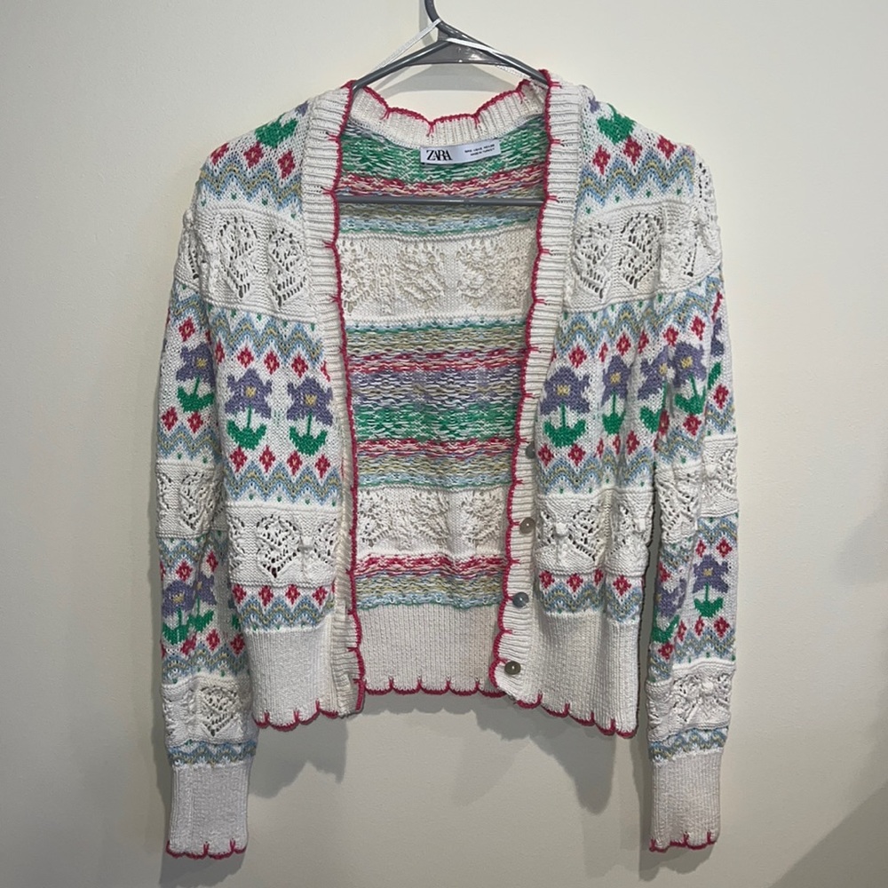 Zara Crochet Knit Cardigan